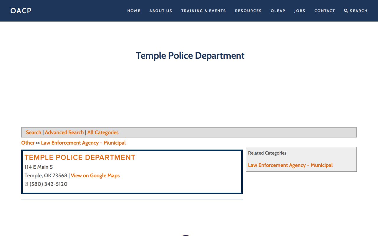 Cotton County municipal court warrant Temple Police contact directory