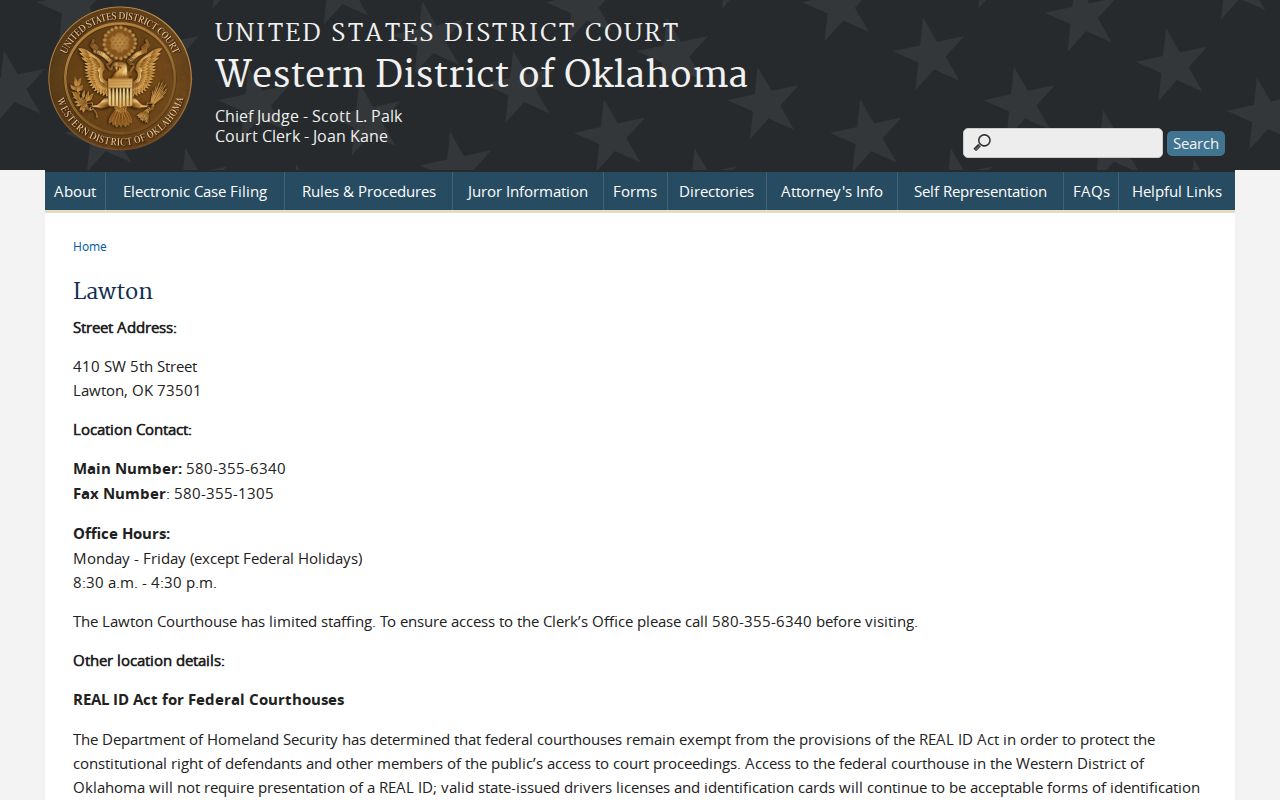 Cotton County arrest warrants distinction between county and Western District federal court